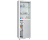 Медицинский шкаф Промет MED 1 1760/SG, 2 двери, 1 ключевой замок, 4 полки